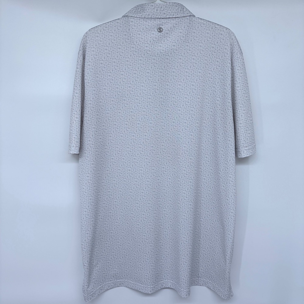 Stitch Golf Polo Shirt Large Men's Gray AOP All‎ Over Floral Pattern Performance - Picture 4 of 7